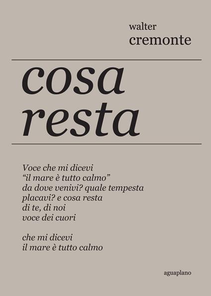 Cosa resta - Walter Cremonte - copertina