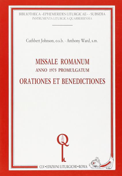 Missale romanum. Anno 1975 promulgatum. Orationes et benedictiones - copertina