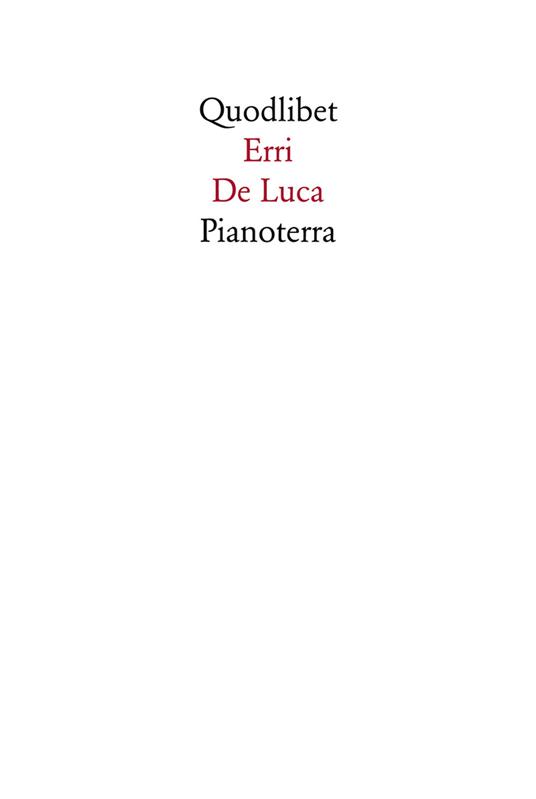 Pianoterra - Erri De Luca - copertina