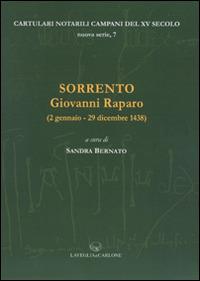 Sorrento. Giovanni Raparo (2 gennaio-29 dicembre 1438). Ediz. latina - copertina