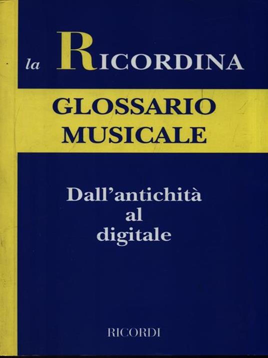 Glossario musicale. Dall'antichità al digitale - copertina