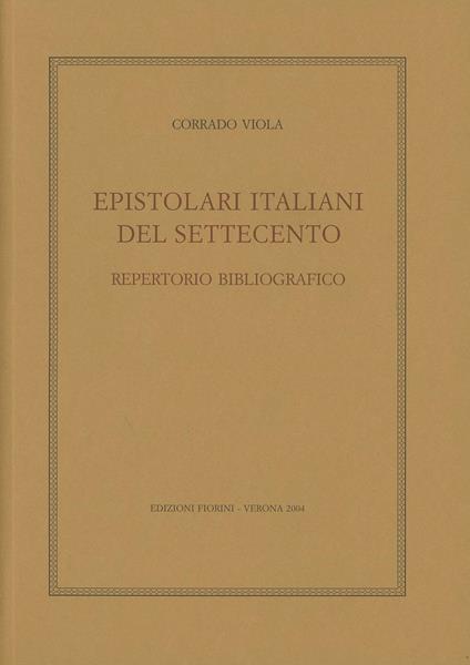 Epistolari italiani del Settecento - Corrado Viola - copertina