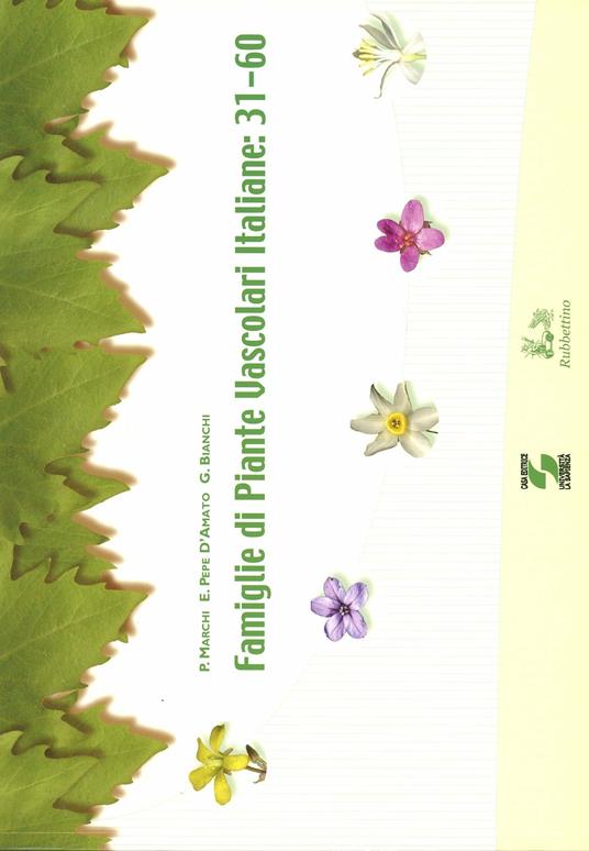 Famiglie di piante vascolari italiane: 1-105. Con CD-ROM - Palmer Marchi,Elettra Pepe D'Amato,Giovanni Bianchi - copertina