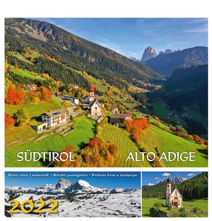 Südtirol-Alto Adige 2022. Postkartenkalender QF/calendario cartoline da tavolo orizzontale - Peter Malfertheiner - copertina