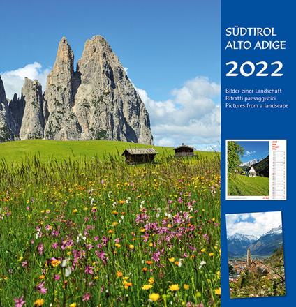 Südtirol-Alto Adige 2022. Postkartenkalender HF/calendario cartoline da tavolo verticale - Peter Malfertheiner - copertina