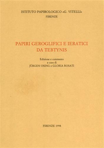 Papiri geroglifici e ieratici da Tebtynis - copertina