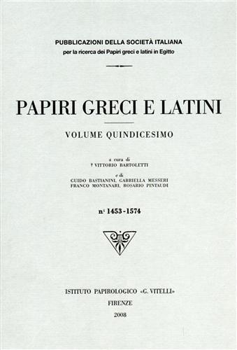 Papiri greci e latini. Vol. 15 - copertina
