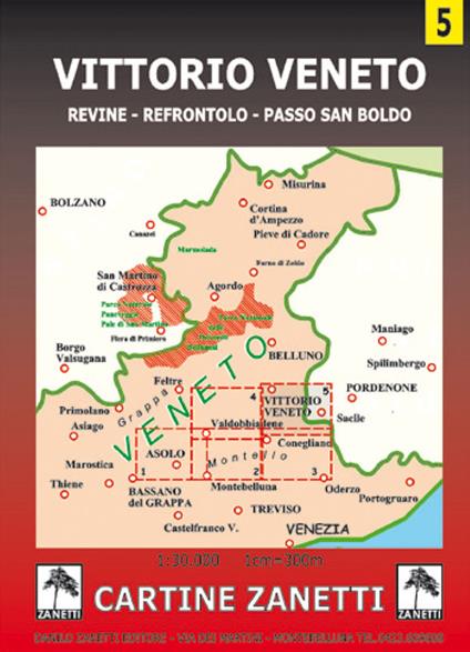 Vittorio Veneto. Revine, Refrontolo, passo San Boldo 1:30.000 - copertina