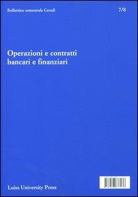 Operazioni e contratti bancari e finanziari. Vol. 7-8 - copertina