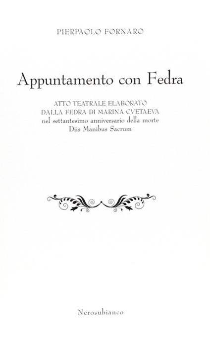 Appuntamento con Fedra - Pierpaolo Fornaro - copertina