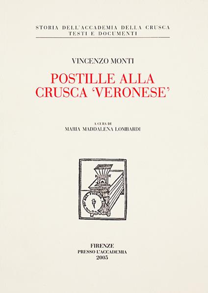 Postille alla crusca «veronese» - Vincenzo Monti - copertina