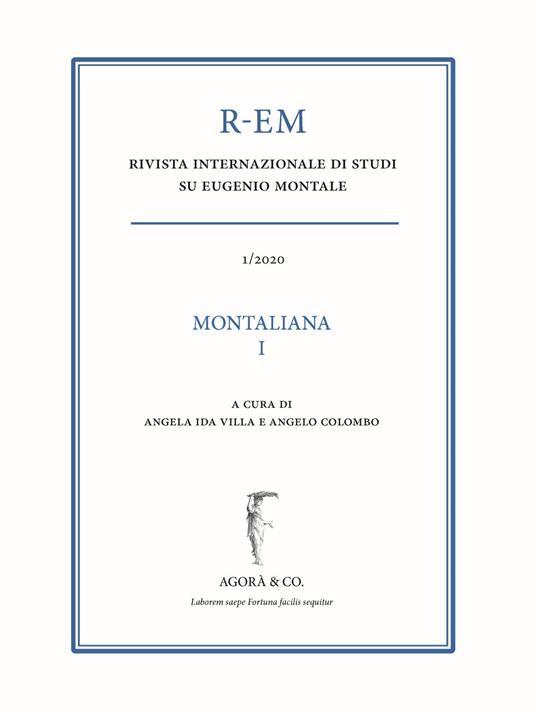 R-EM. Rivista internazionale di studi su Eugenio Montale (2020). Vol. 1: Montaliana. - copertina
