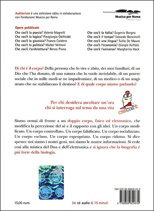 Che cos'è il corpo? Audiolibro. CD Audio - Stefano Rodotà - 2