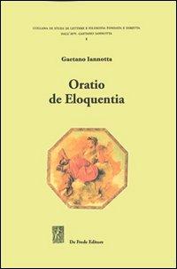 Oratio de eloquentia - Gaetano Iannotta - copertina