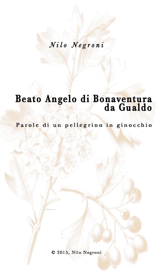 Beato Angelo di Bonaventura da Gualdo. Parole di un pellegrino in ginocchio - Nilo Negroni - copertina