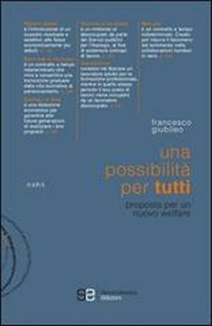 Una possibilità per tutti. Proposta per un nuovo welfare - Francesco Giubileo - copertina