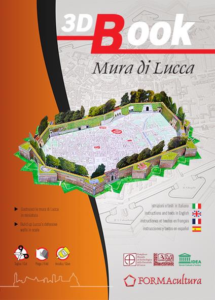 3D Book Mura di Lucca. Costruisci le mura di Lucca in miniatura. Ediz. italiana, inglese, francese e spagnola - copertina