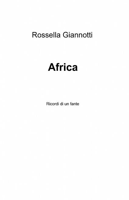 Africa - Rossella Giannotti - copertina