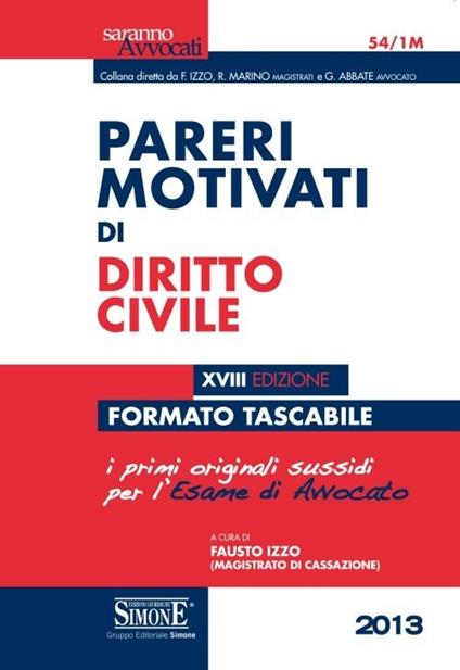 Pareri motivati di diritto civile. Ediz. minor - copertina