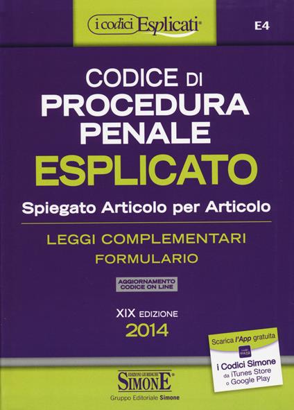 Codice di procedura penale esplicato. Spiegato articolo per articolo. Leggi complementari. Formulario - copertina