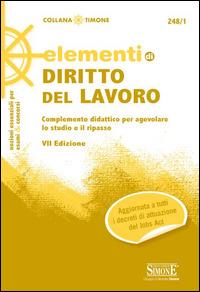 Elementi di diritto del lavoro - copertina