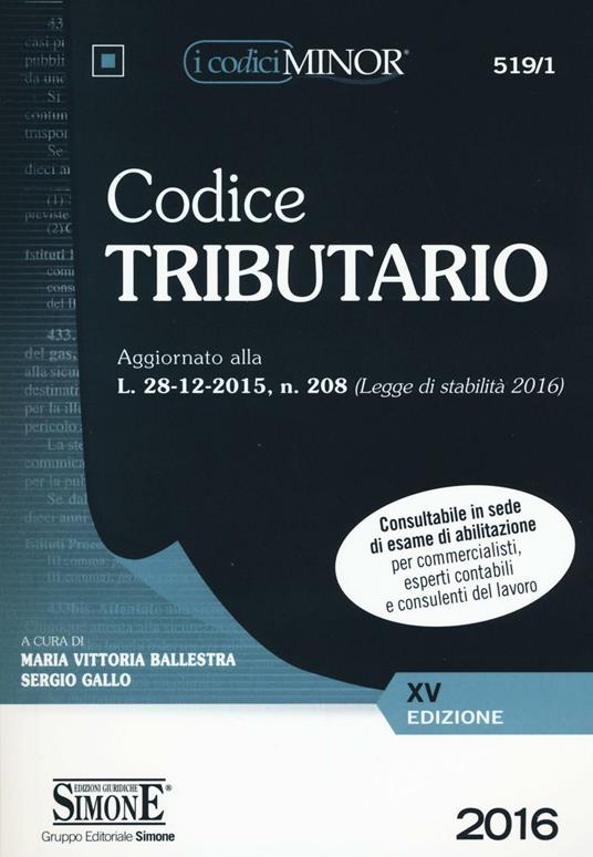 Codice tributario. Ediz. minor - copertina