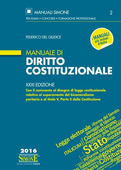 Manuale di diritto costituzionale - Federico Del Giudice - copertina