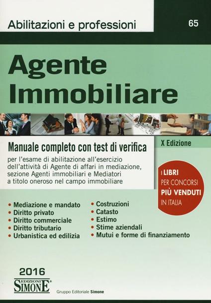 Agente immobiliare. Manuale completo con test di verifica - copertina