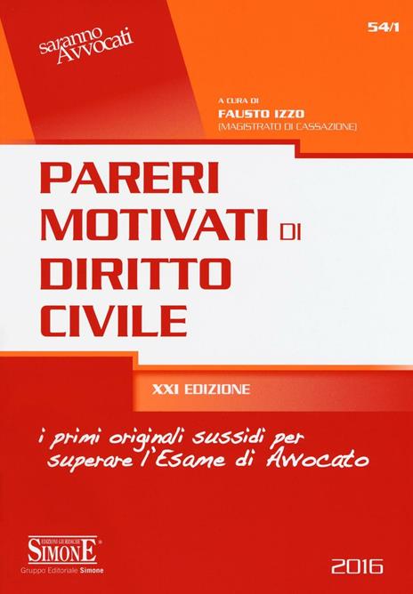 Pareri motivati di diritto civile - copertina