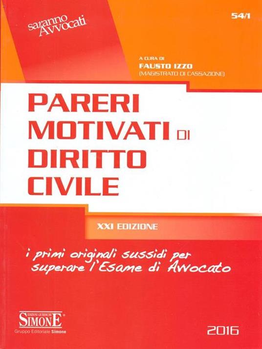 Pareri motivati di diritto civile - copertina