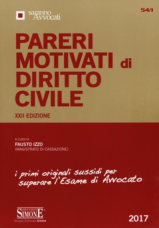 Pareri motivati di diritto civile - copertina