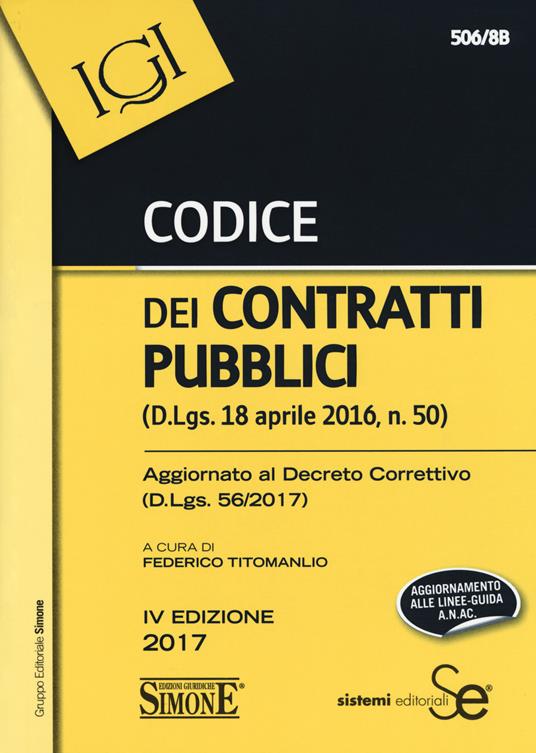 Codice dei contratti pubblici (D.Lgs. 56/2017) - copertina