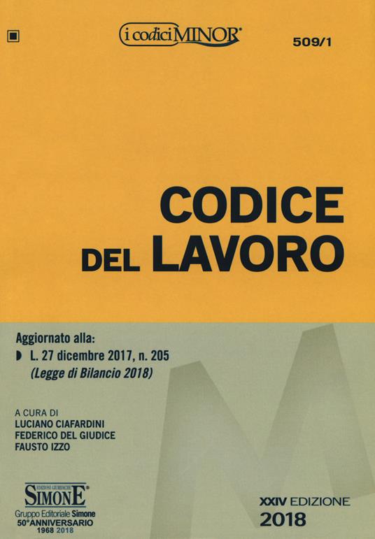 Codice del lavoro. Ediz. minore - copertina