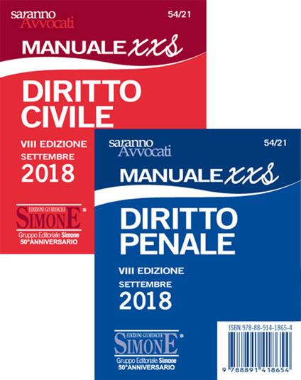 Diritto civile. Manuale XXS-Diritto penale. Manuale XXS - copertina