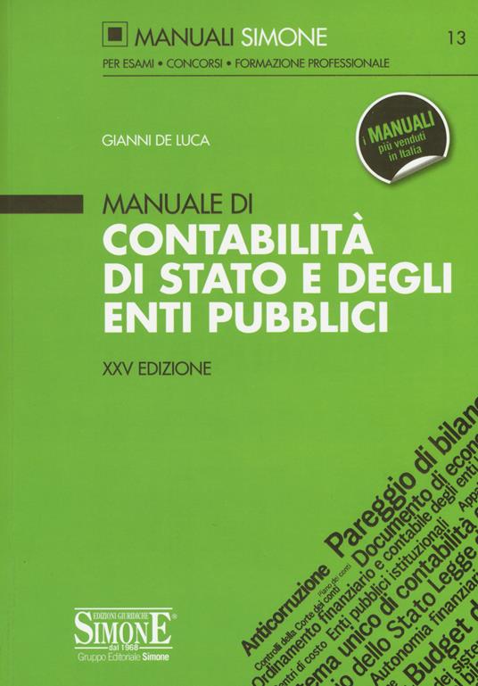 Manuale di contabilità di Stato e degli enti pubblici - Gianni De Luca - copertina