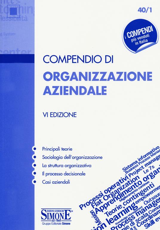 Compendio di organizzazione aziendale - copertina