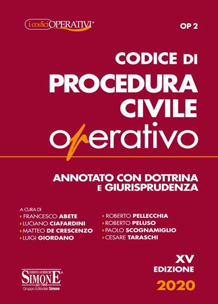 Codice di procedura civile operativo. Annotato con dottrina e giurisprudenza - copertina