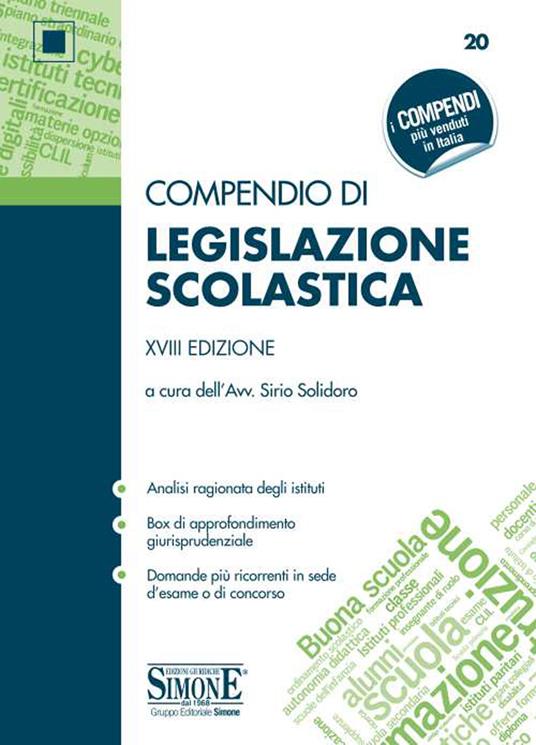 Compendio di legislazione scolastica - copertina