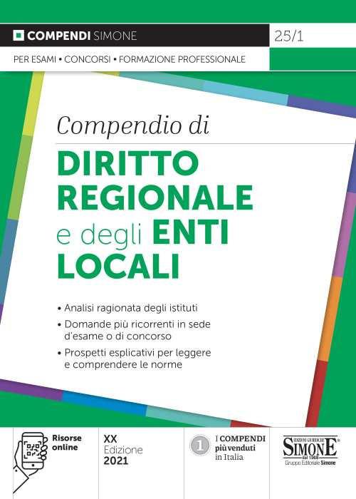 Compendio di diritto regionale e degli enti locali - copertina