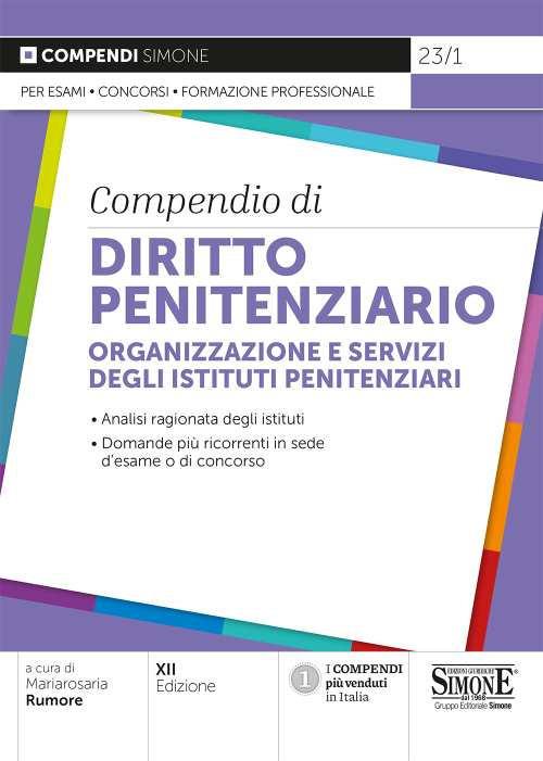 Compendio di diritto penitenziario. Organizzazione e servizi degli istituti penitenziari - copertina