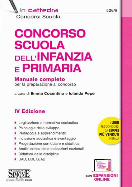 Manuale Quiz commentati per Concorso Scuola infanzia e primaria - Edizioni  Simone