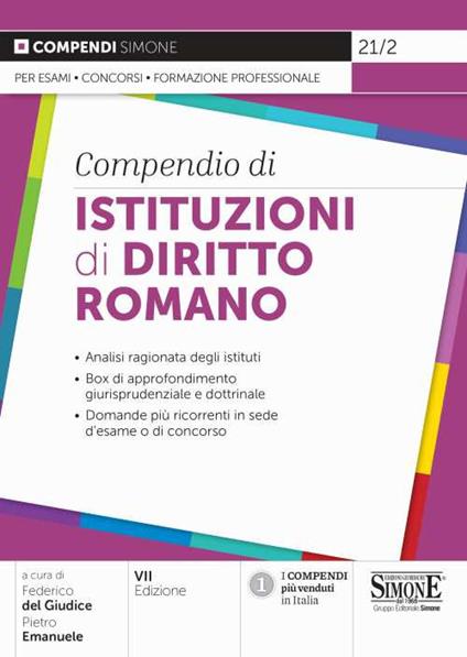 Compendio di istituzioni di diritto romano - copertina