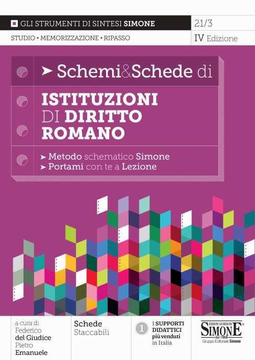 Schemi & schede di istituzioni di diritto romano. Metodo schematico Simone - copertina
