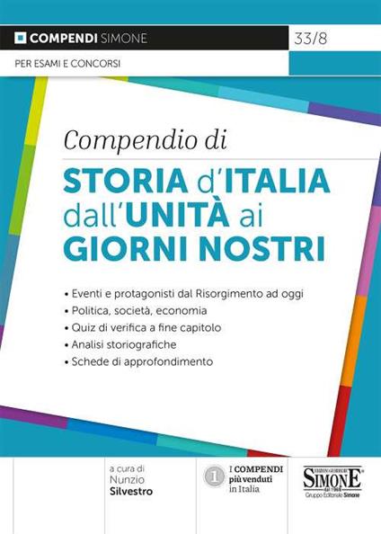 Compendio di Storia d'Italia dall'Unità ai giorni nostri - copertina