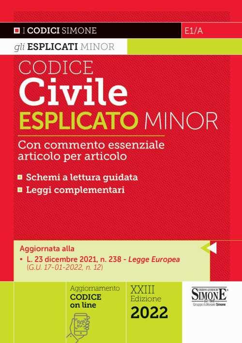 Codice civile esplicato. Con commento essenziale articolo per articolo e schemi a lettura guidata. Leggi complementari - copertina