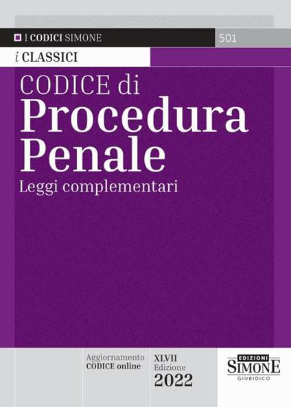 Codice di procedura penale. Leggi complementari - copertina