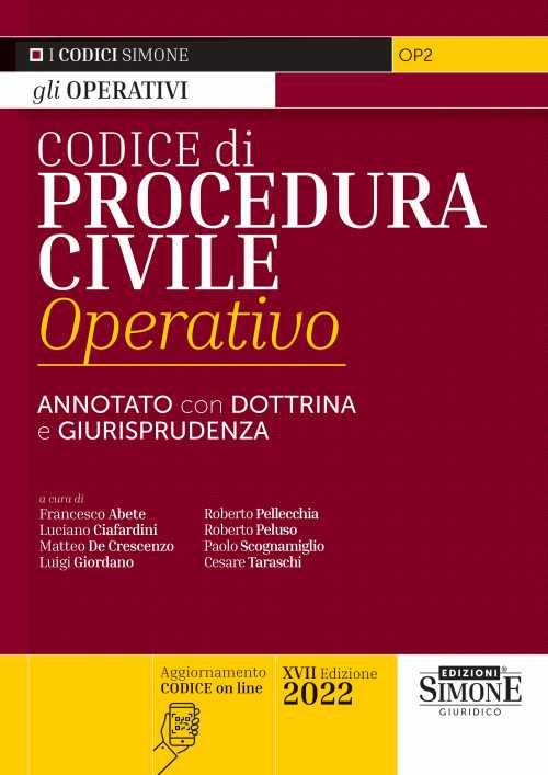 Codice di procedura civile operativo. Annotato con dottrina e giurisprudenza. Con aggiornamento online - copertina