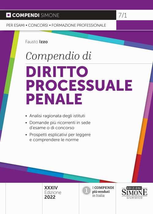 Compendio di diritto processuale penale - Fausto Izzo - copertina