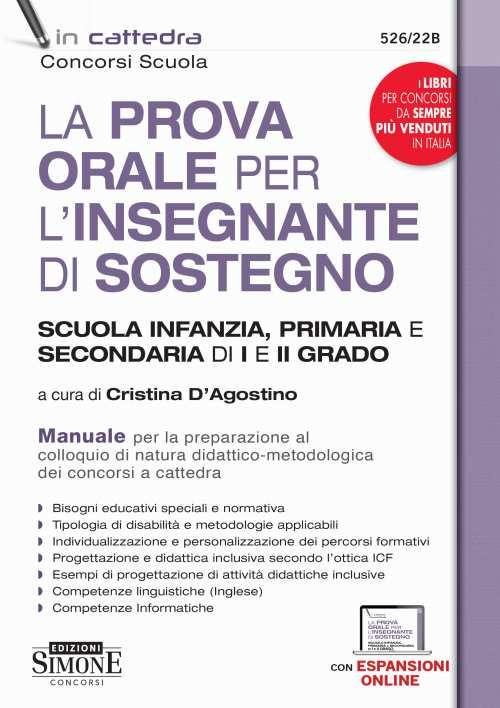 prova orale per l'insegnante di sostegno scuola infanzia, primaria e  secondaria di I e di II grado. Manuale per la preparazione al colloquio di  natura