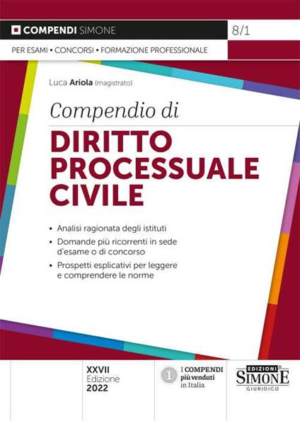 Compendio di diritto processuale civile - copertina